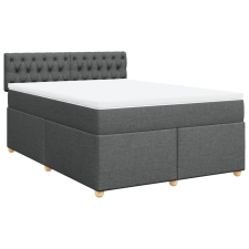 vidaXL sötétszürke szövet rugós ágy matraccal 140 x 190 cm (3286683) ágy és ágykellék