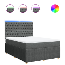 vidaXL sötétszürke szövet rugós ágy matraccal 140 x 190 cm (3294359) ágy és ágykellék