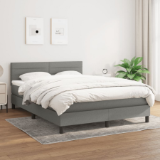 vidaXL sötétszürke szövet rugós ágy matraccal 140 x 200 cm ágy és ágykellék