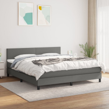 vidaXL sötétszürke szövet rugós ágy matraccal 160 x 200 cm ágy és ágykellék