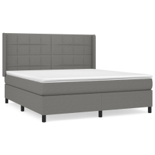 vidaXL sötétszürke szövet rugós ágy matraccal 160 x 200 cm (3131442) ágy és ágykellék