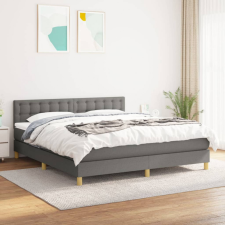 vidaXL sötétszürke szövet rugós ágy matraccal 180 x 200 cm ágy és ágykellék