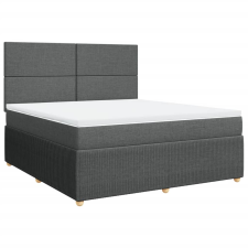 vidaXL sötétszürke szövet rugós ágy matraccal 180 x 200 cm (3292129) ágy és ágykellék
