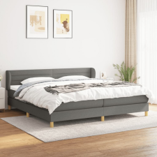 vidaXL sötétszürke szövet rugós ágy matraccal 200 x 200 cm ágy és ágykellék