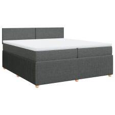 vidaXL sötétszürke szövet rugós ágy matraccal 200 x 200 cm (3287557) ágy és ágykellék