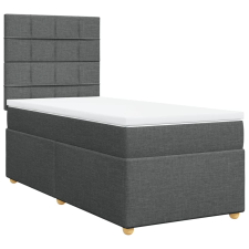vidaXL sötétszürke szövet rugós ágy matraccal 80 x 200 cm ágy és ágykellék