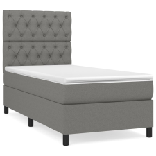 vidaXL sötétszürke szövet rugós ágy matraccal 80 x 200 cm (3141970) ágy és ágykellék