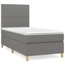 vidaXL sötétszürke szövet rugós ágy matraccal 80 x 200 cm (3142210) ágy és ágykellék