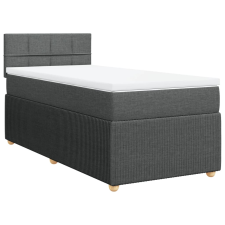 vidaXL sötétszürke szövet rugós ágy matraccal 80 x 200 cm (3287284) ágy és ágykellék