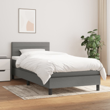 vidaXL sötétszürke szövet rugós ágy matraccal 90 x 200 cm ágy és ágykellék
