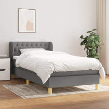 vidaXL sötétszürke szövet rugós ágy matraccal 90 x 200 cm ágy és ágykellék