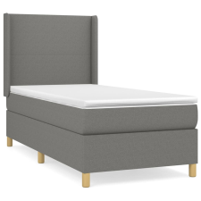 vidaXL sötétszürke szövet rugós ágy matraccal 90 x 200 cm (3131802) ágy és ágykellék