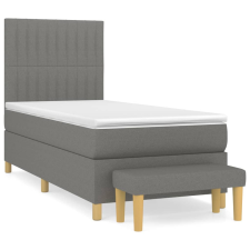 vidaXL sötétszürke szövet rugós ágy matraccal 90 x 200 cm (3137286) ágy és ágykellék