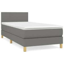 vidaXL sötétszürke szövet rugós ágy matraccal 90 x 200 cm (3140426) ágy és ágykellék