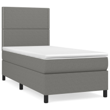 vidaXL sötétszürke szövet rugós ágy matraccal 90 x 200 cm (3141666) ágy és ágykellék