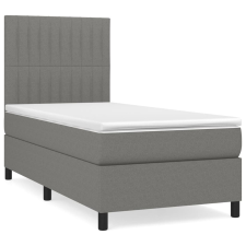 vidaXL sötétszürke szövet rugós ágy matraccal 90 x 200 cm (3141906) ágy és ágykellék