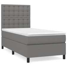 vidaXL sötétszürke szövet rugós ágy matraccal 90 x 200 cm (3142066) ágy és ágykellék