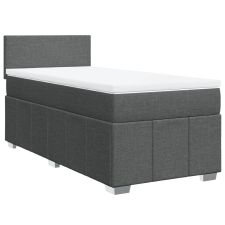 vidaXL sötétszürke szövet rugós ágy matraccal 90 x 200 cm (3286945) ágy és ágykellék