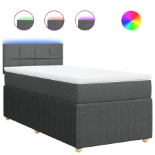 vidaXL sötétszürke szövet rugós ágy matraccal 90 x 200 cm (3289640) ágy és ágykellék