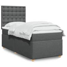 vidaXL sötétszürke szövet rugós ágy matraccal 90x190 cm ágy és ágykellék