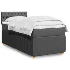 vidaXL sötétszürke szövet rugós ágy matraccal 90x190 cm ágy és ágykellék