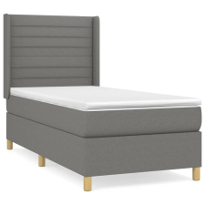 vidaXL sötétszürke szövet rugós ágy matraccal 90x190 cm (3132034) ágy és ágykellék