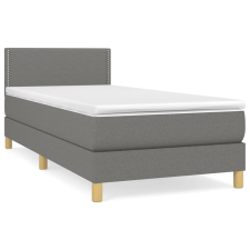vidaXL sötétszürke szövet rugós ágy matraccal 90x190 cm (3140498) ágy és ágykellék