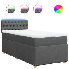vidaXL sötétszürke szövet rugós ágy matraccal 90x190 cm (3288843) ágy és ágykellék