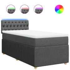 vidaXL sötétszürke szövet rugós ágy matraccal 90x190 cm (3289619) ágy és ágykellék