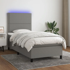 vidaXL sötétszürke szövet rugós és LED-es ágy matraccal 100x200 cm ágy és ágykellék