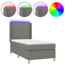 vidaXL sötétszürke szövet rugós és LED-es ágy matraccal 100x200 cm (3138694) ágy és ágykellék