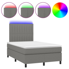 vidaXL sötétszürke szövet rugós és LED-es ágy matraccal 120x190 cm ágy és ágykellék