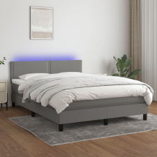 vidaXL sötétszürke szövet rugós és LED-es ágy matraccal 140x190 cm ágy és ágykellék