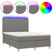 vidaXL sötétszürke szövet rugós és LED-es ágy matraccal 140x190 cm (3135270) ágy és ágykellék