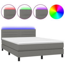 vidaXL sötétszürke szövet rugós és LED-es ágy matraccal 140x200 cm (3133238) ágy és ágykellék