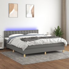 vidaXL sötétszürke szövet rugós és LED-es ágy matraccal 180 x 200 cm ágy és ágykellék