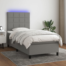 vidaXL sötétszürke szövet rugós és LED-es ágy matraccal 80 x 200 cm ágy és ágykellék