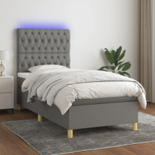 vidaXL sötétszürke szövet rugós és LED-es ágy matraccal 80 x 200 cm ágy és ágykellék