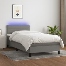 vidaXL sötétszürke szövet rugós és LED-es ágy matraccal 90x190 cm ágy és ágykellék