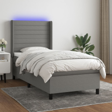 vidaXL sötétszürke szövet rugós és LED-es ágy matraccal 90x190 cm ágy és ágykellék