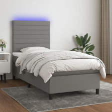 vidaXL Sötétszürke szövet rugós és LED-es ágy matraccal 90x190 cm ágy és ágykellék
