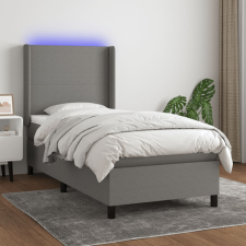 vidaXL sötétszürke szövet rugós és LED-es ágy matraccal 90x200 cm ágy és ágykellék