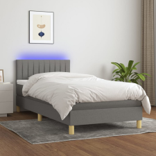 vidaXL sötétszürke szövet rugós és LED-es ágy matraccal 90x200 cm ágy és ágykellék