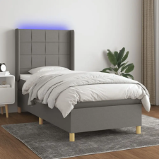 vidaXL sötétszürke szövet rugós és LED-es ágy matraccal 90x200 cm ágy és ágykellék