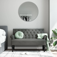 vidaXL sötétszürke szövetpad háttámlával 120 x 62 x 75,5 cm bútor