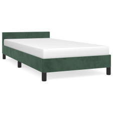 vidaXL sötétzöld bársony ágykeret fejtámlával 100x200 cm (347558) ágy és ágykellék