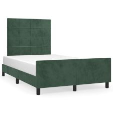 vidaXL sötétzöld bársony ágykeret fejtámlával 120 x 200 cm (3125748) ágy és ágykellék