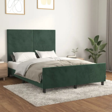 vidaXL sötétzöld bársony ágykeret fejtámlával 140 x 200 cm ágy és ágykellék