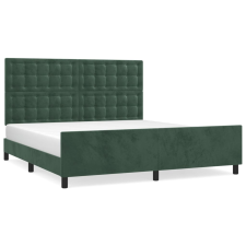 vidaXL sötétzöld bársony ágykeret fejtámlával 180 x 200 cm (3126016) ágy és ágykellék