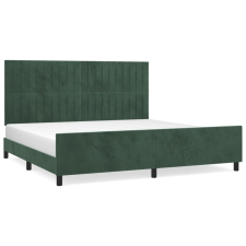 vidaXL sötétzöld bársony ágykeret fejtámlával 200 x 200 cm (3125900) ágy és ágykellék